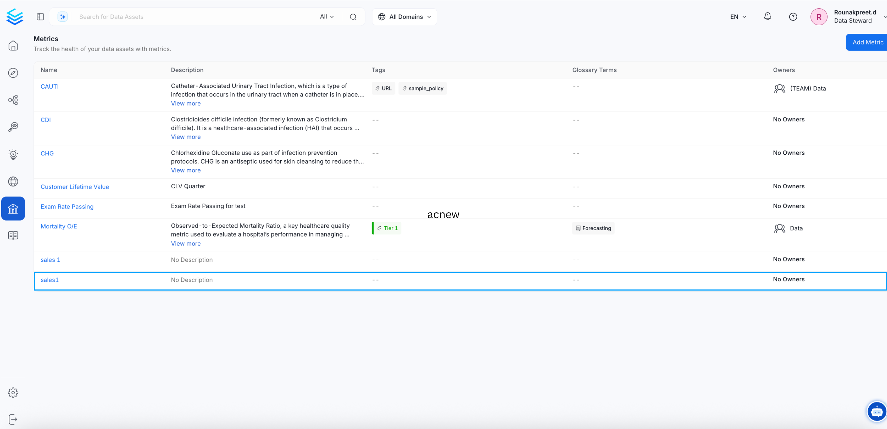 View the Created Metric