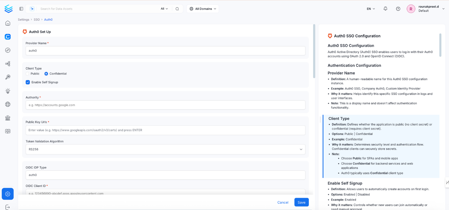 Auth0 SSO Configuration - Confidential Client