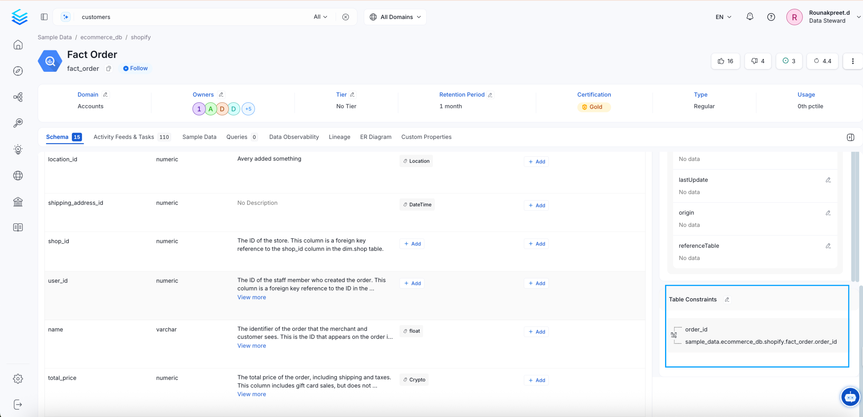 Access the Table's Schema