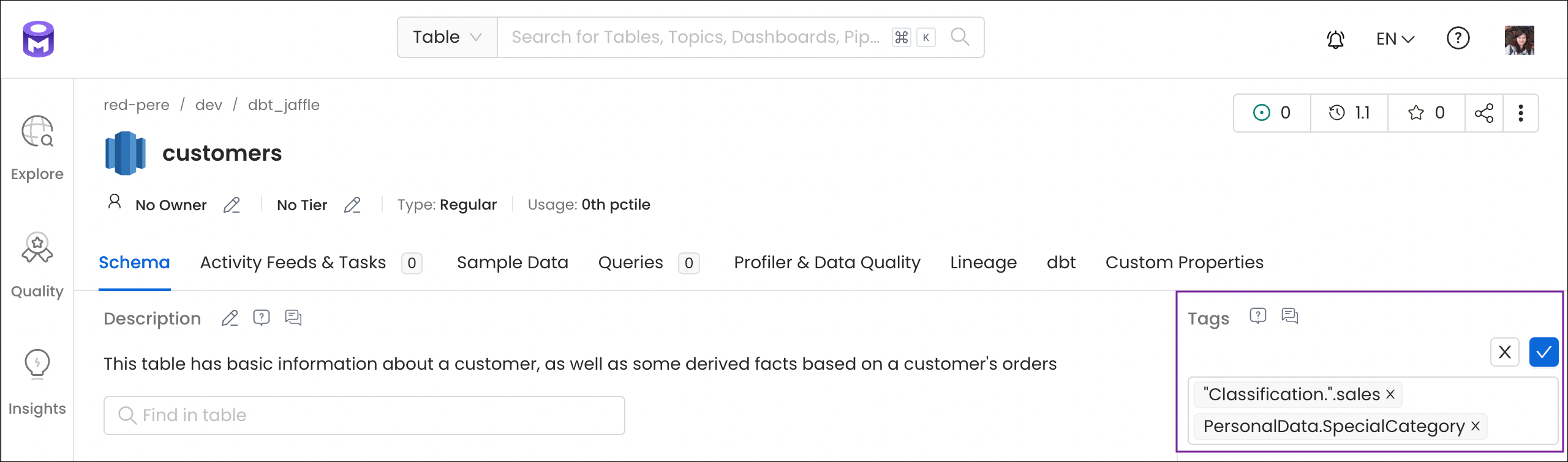 Add Tags to Classify Data Assets