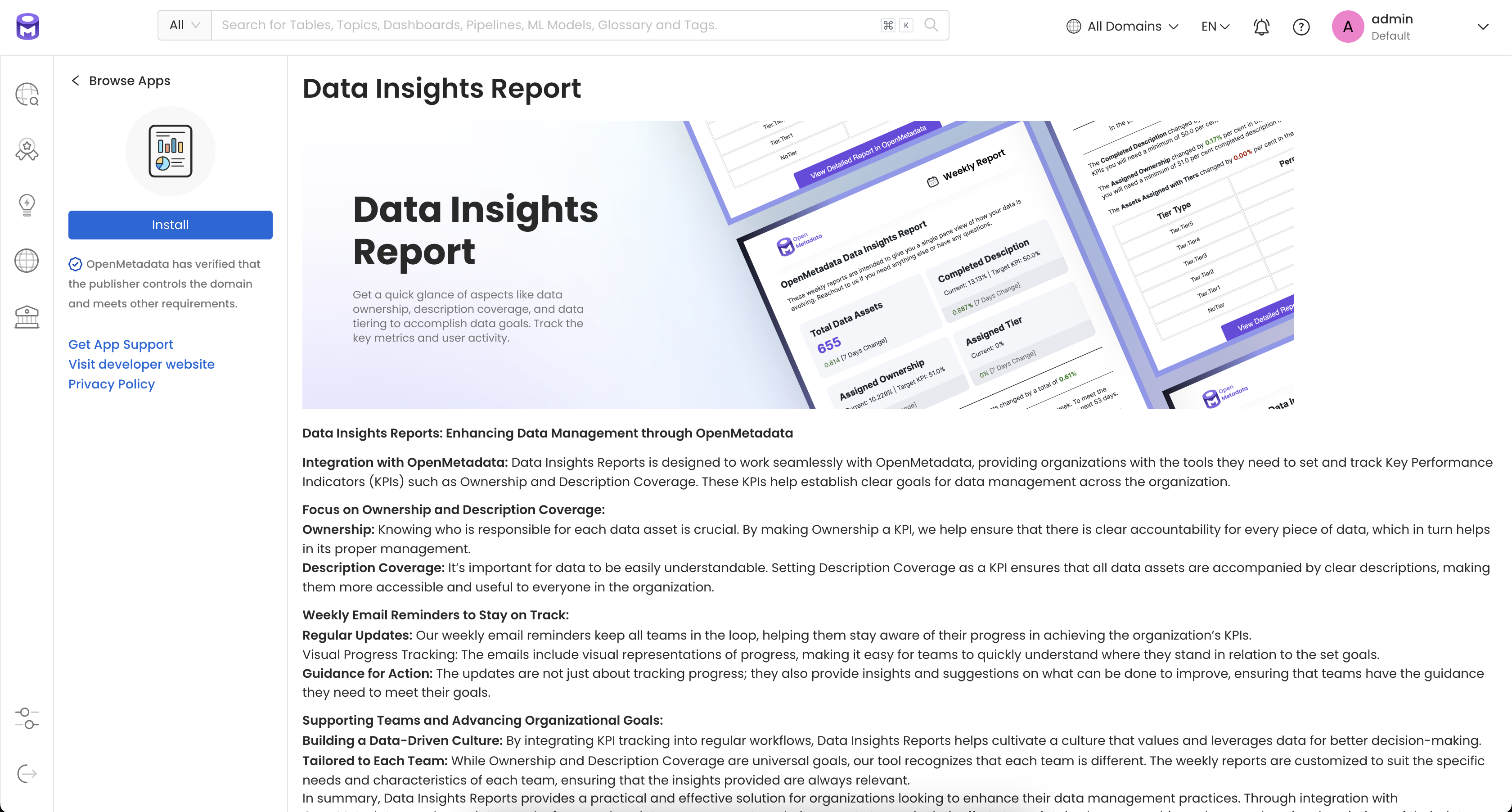 Install the Data Insights Report