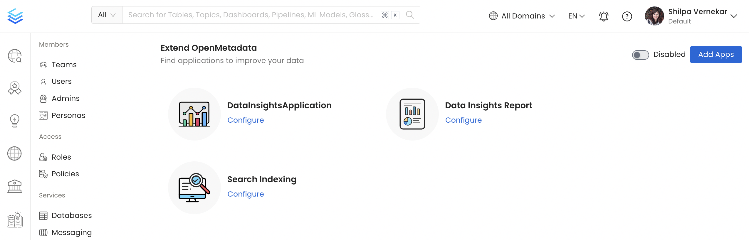 Configured the Data Insights Report