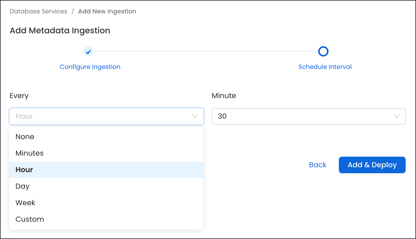 Schedule and Deploy Metadata Ingestion