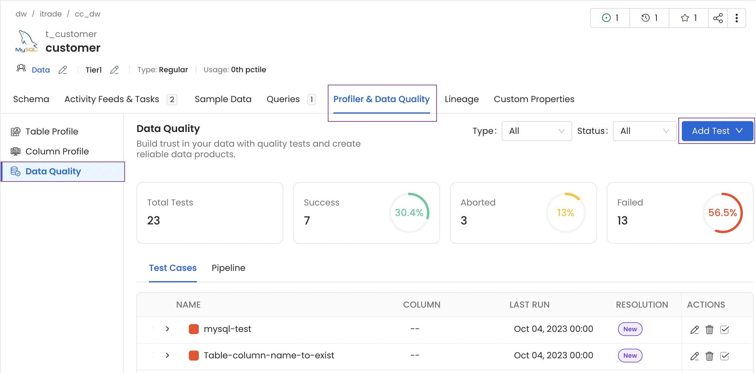 Profiler & Data Quality