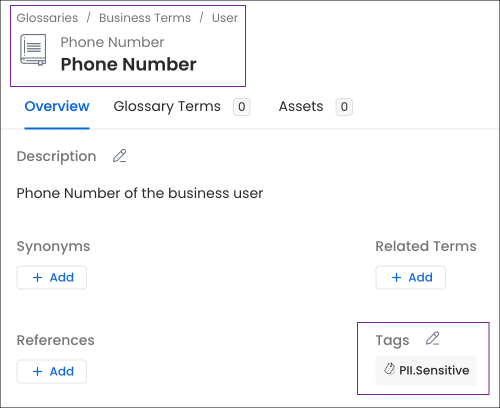 Add Classification Tags to Glossary Terms