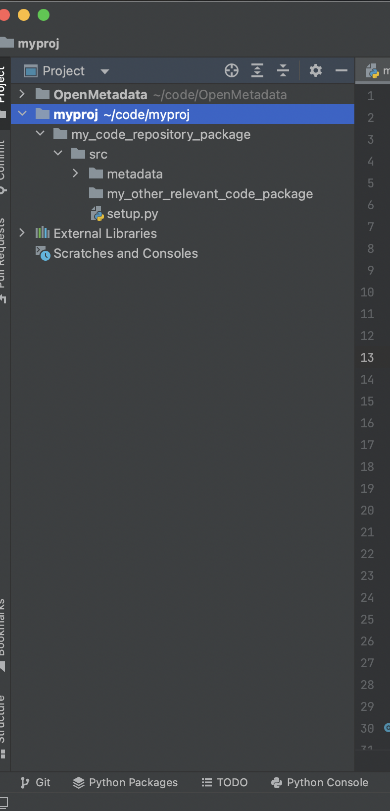 Add project in pycharm