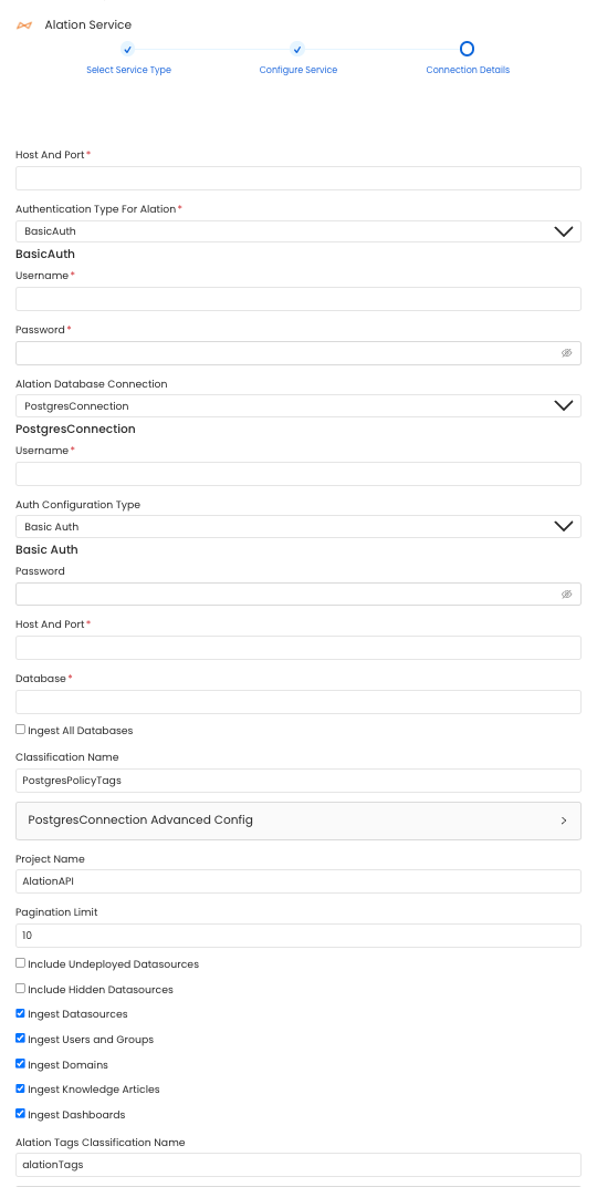 Configure Service connection