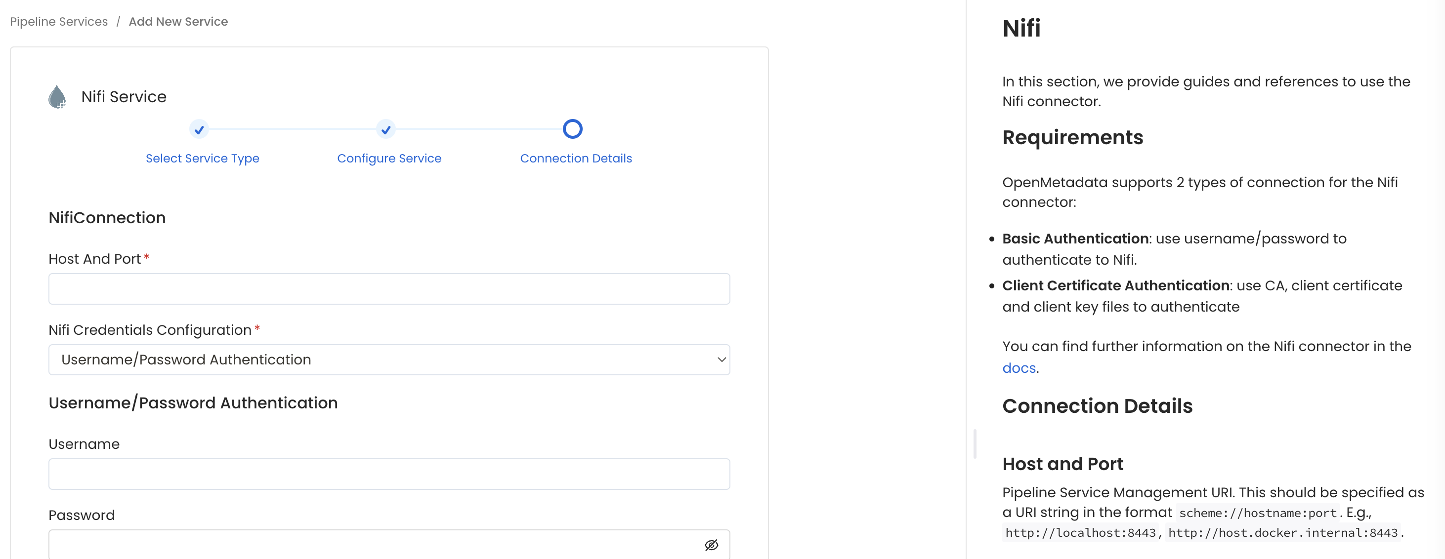 Configure Service connection