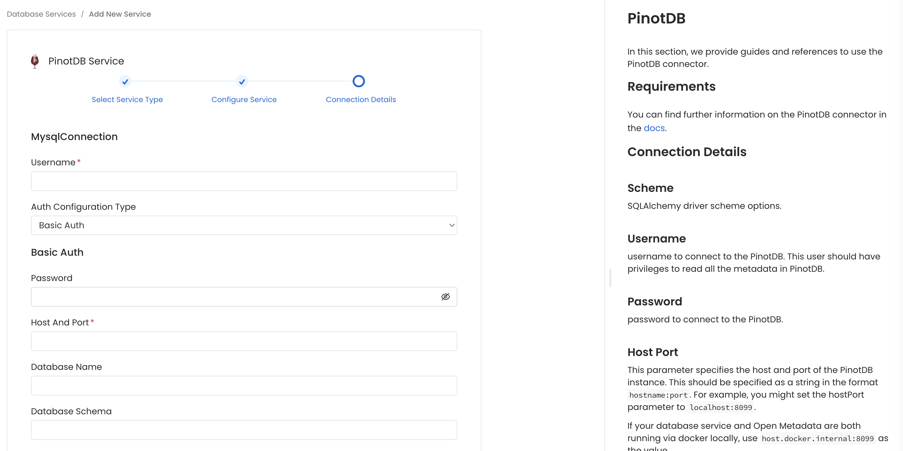 Configure Service connection