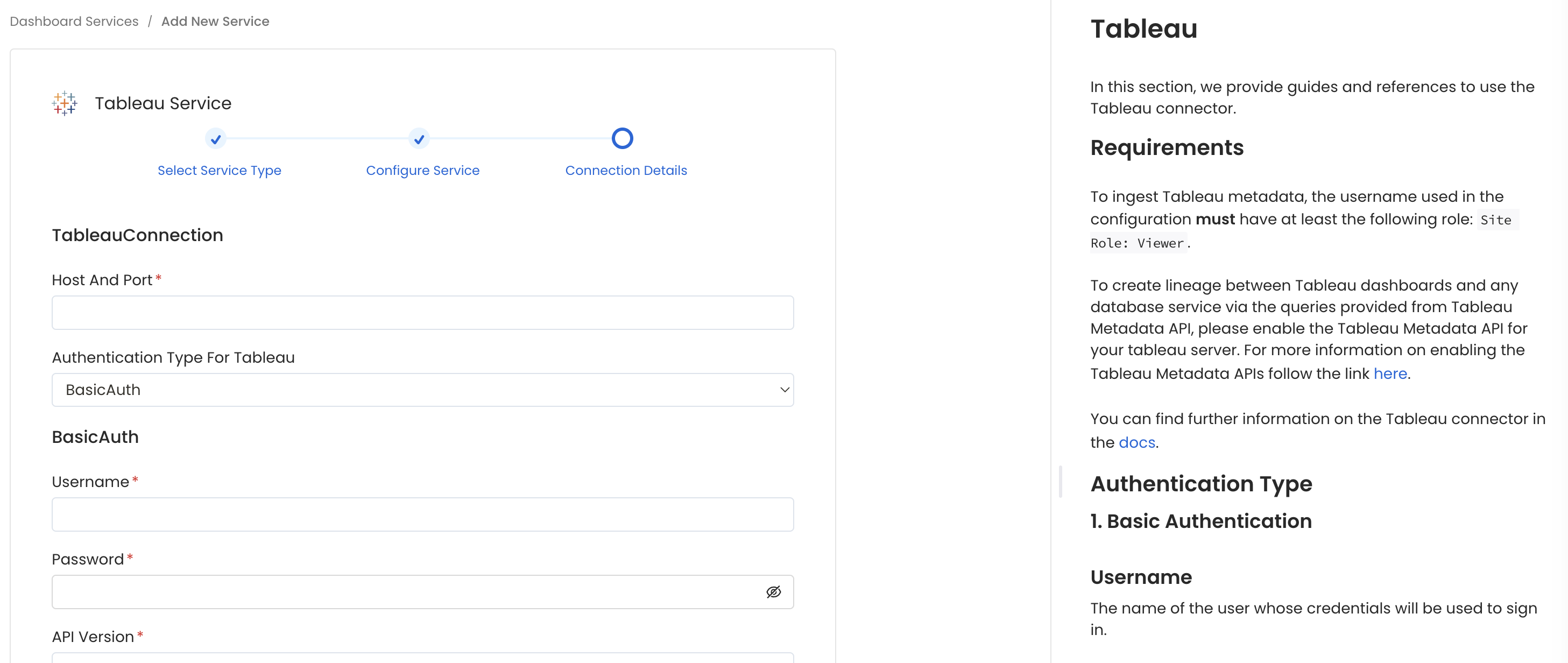 Configure Service connection