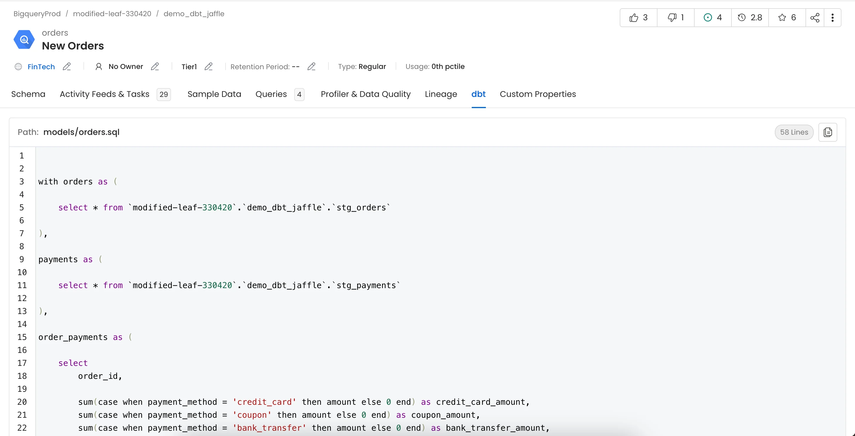 Configure dbt workflow from OpenMetadata UI