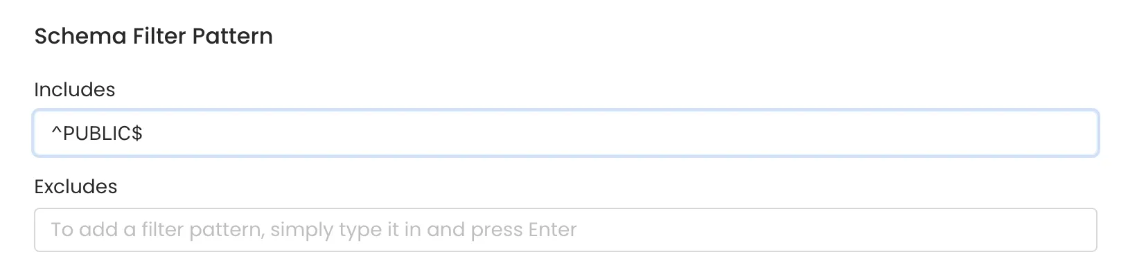 Schema Filter Pattern Example 1