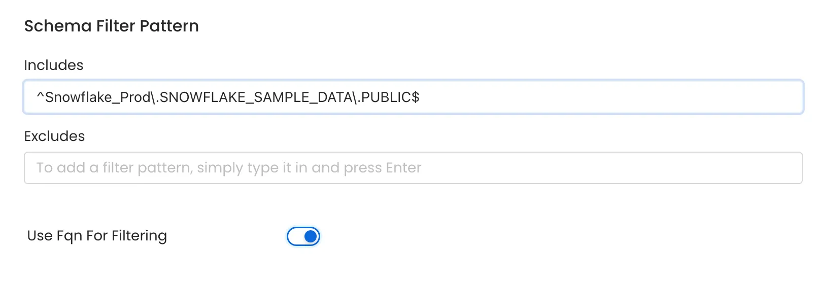 Schema Filter Pattern Example 2