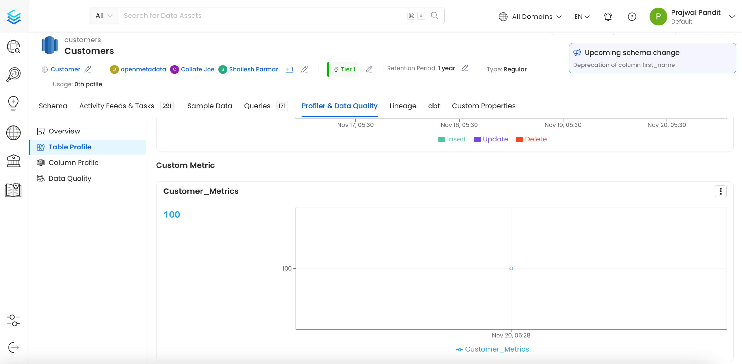 View Custom Metric