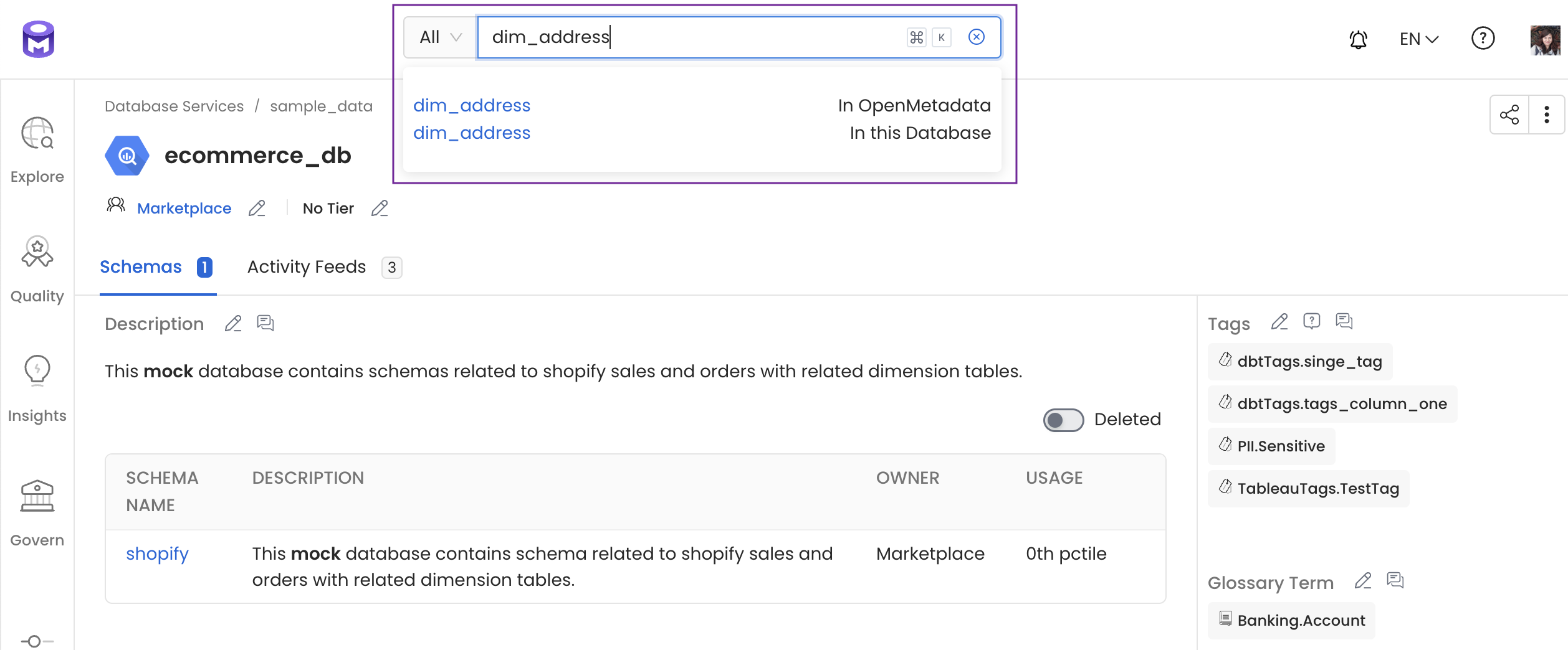 Filter by Database