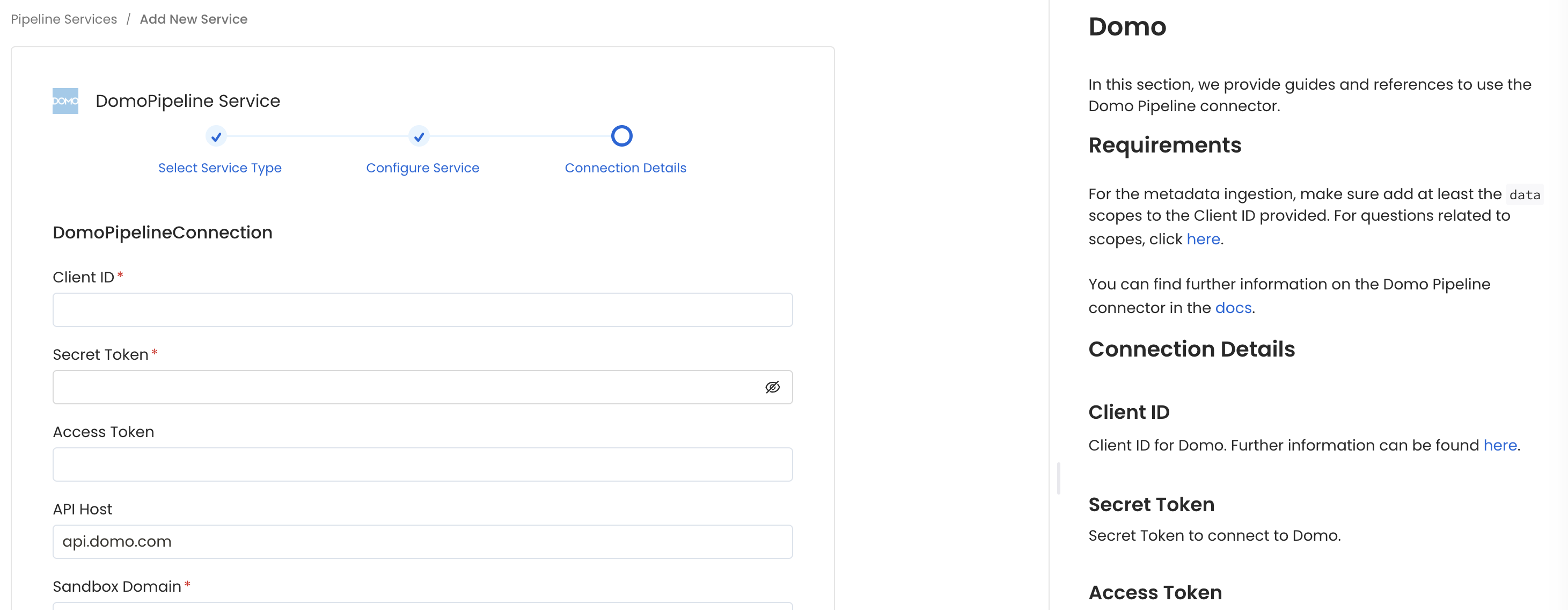 Configure Service connection