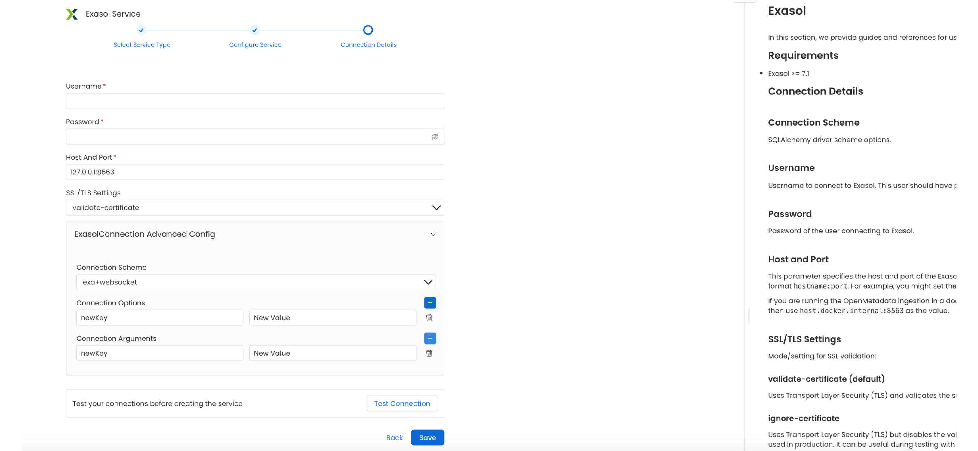 Configure Service connection