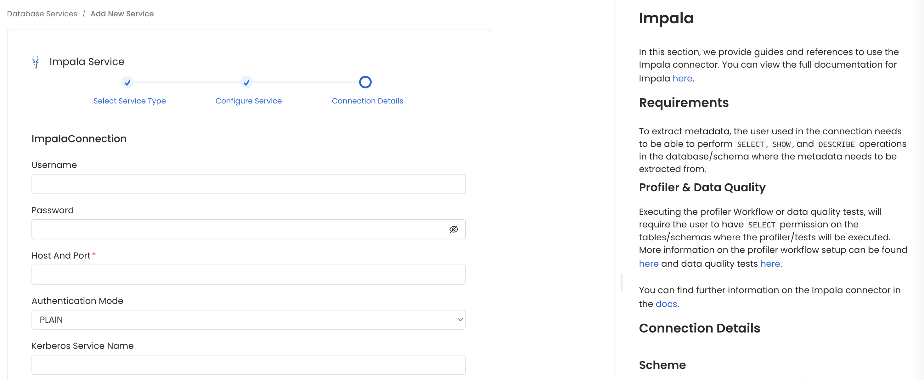 Configure Service connection