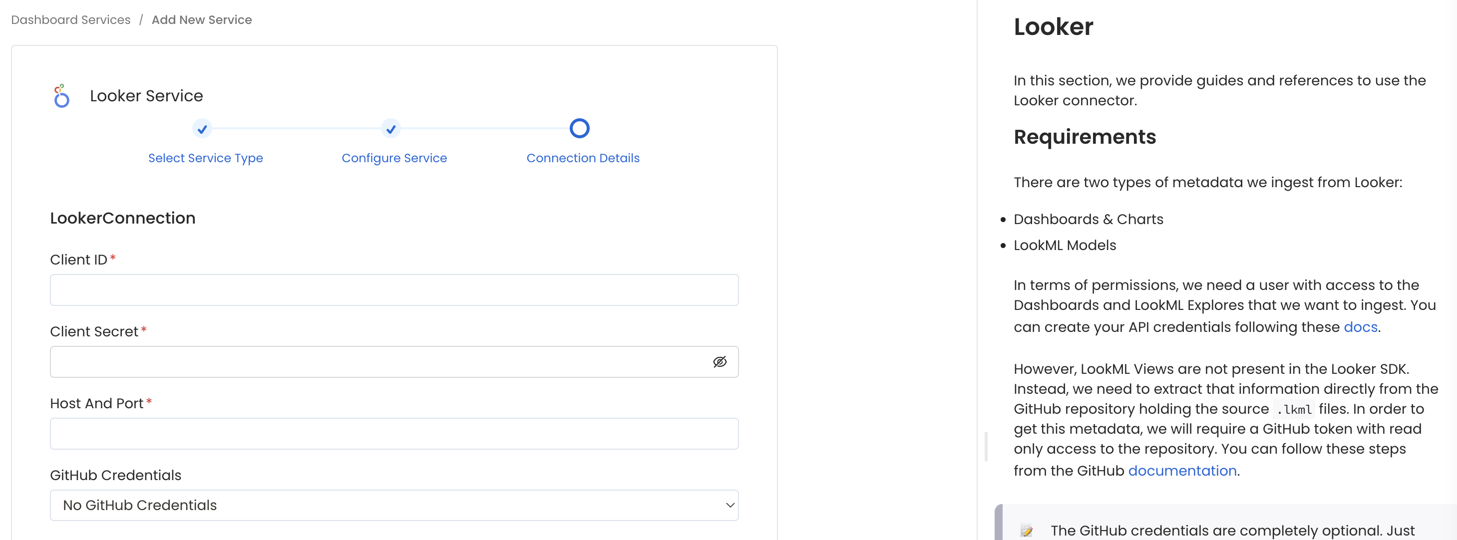 Configure Service connection