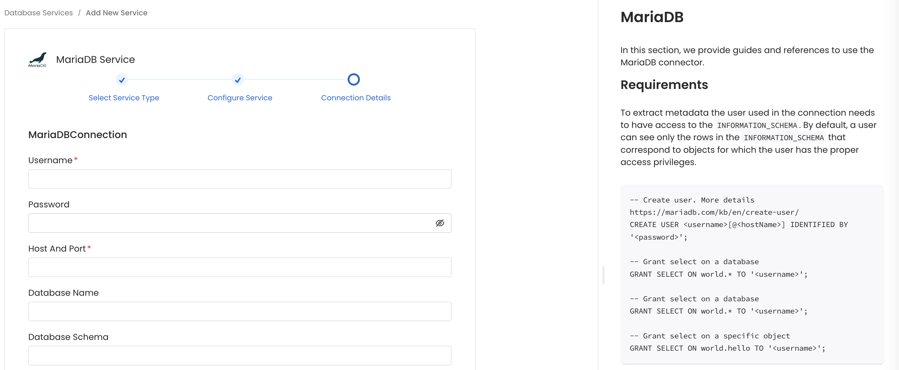 Configure Service connection