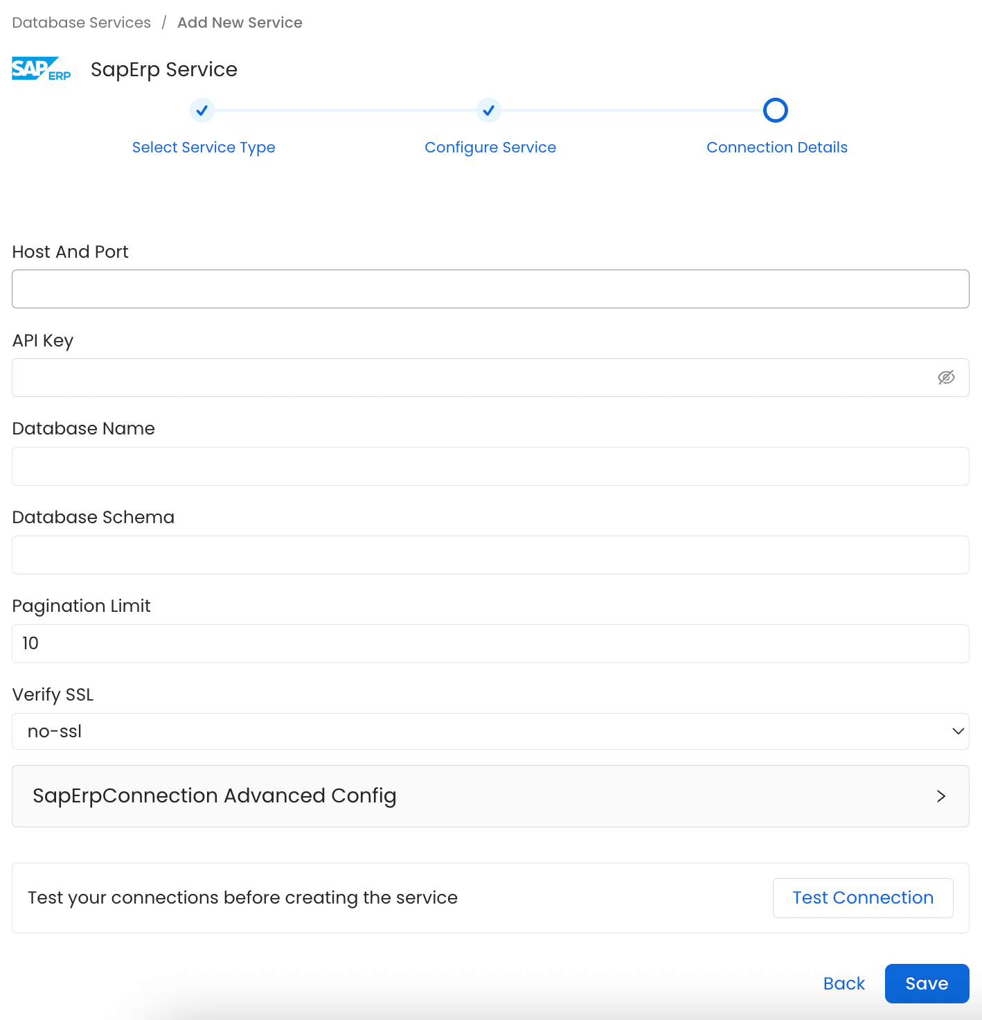 Configure Service connection