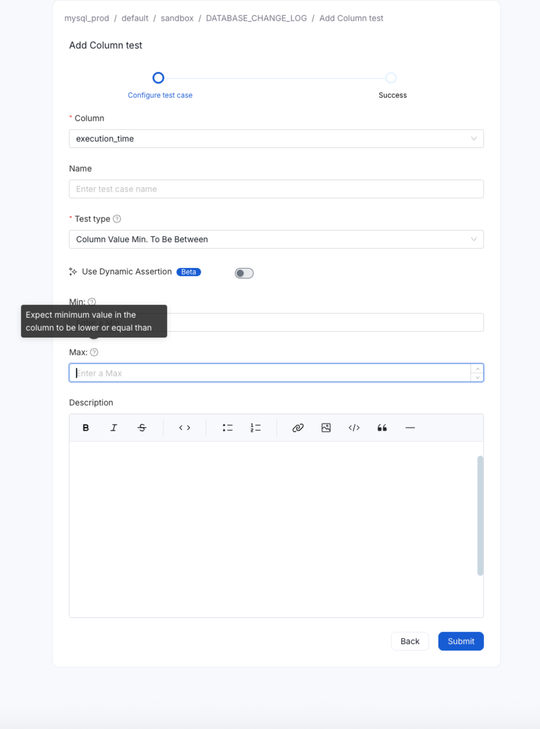 Create test case