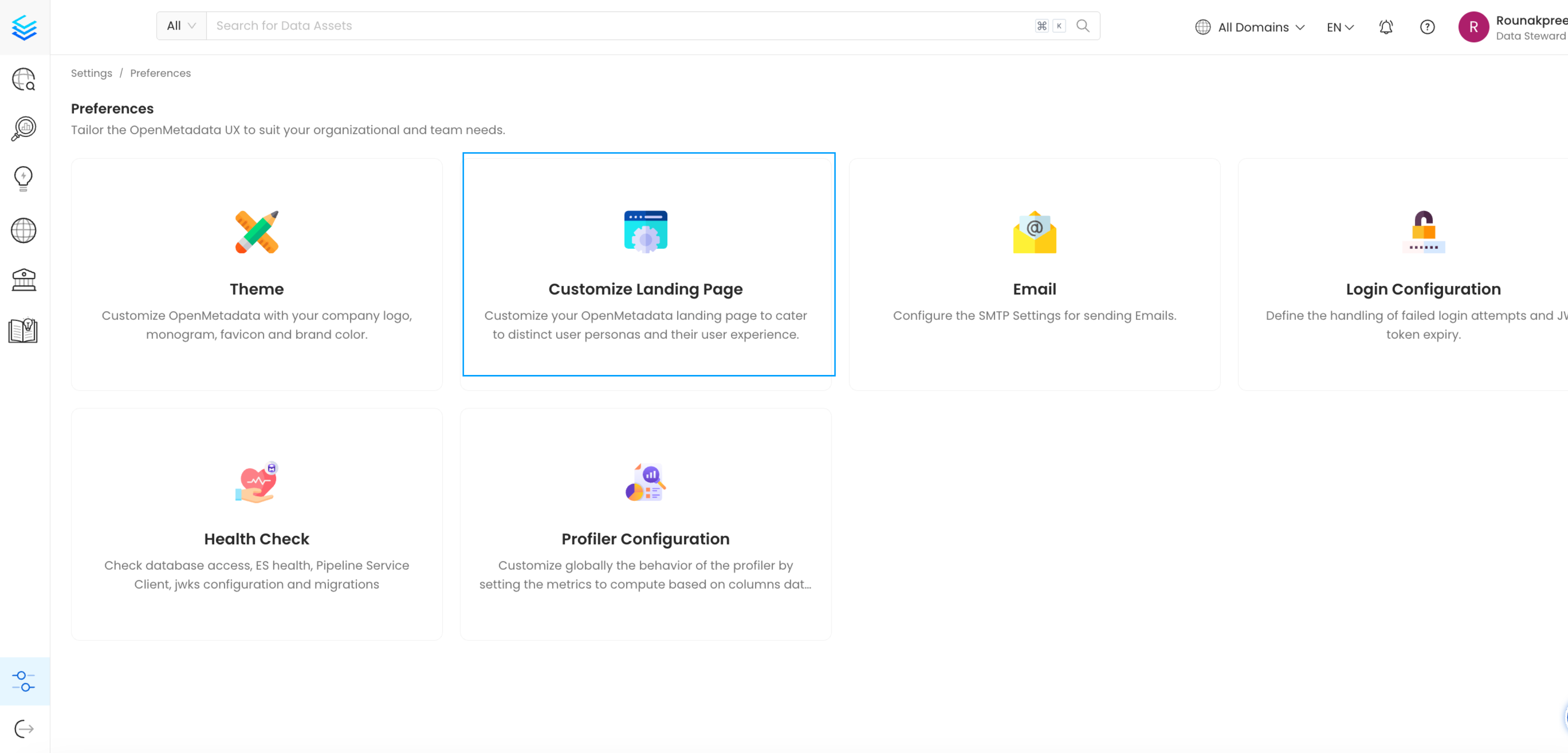 Customize Landing Page